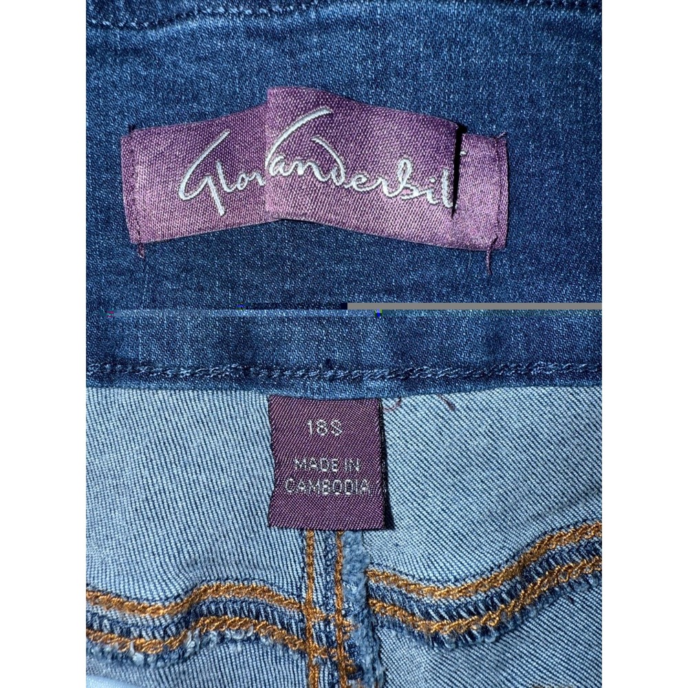 Gloria Vanderbilt Pull On Denim Jeans 18 Short Slimming Panel Amanda Vermont NWT - Picture 15 of 16